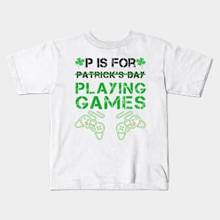 p is for playing games Kids T-Shirt